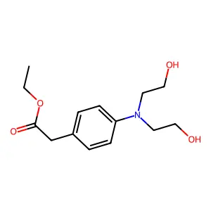 Ethyl 2-(4-(bis(2-hydroxyethyl)-amino)phenyl)acetate structure