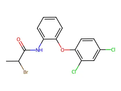 N1-[2-(2,4-dichlorophenoxy)phenyl]-2-bromopropanamide structure