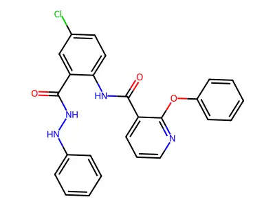 5-Chloro-2-[[(2-phenoxy-3-pyridinyl)carbonyl]amino]benzoic acid 2-phenylhydrazide structure