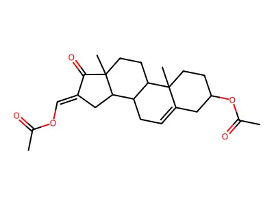 (16E)-16-[(Acetyloxy)methylidene]-17-oxoandrost-5-en-3-yl acetate structure
