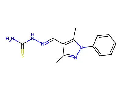 {[(3,5-dimethyl-1-phenyl-1H-pyrazol-4-yl)methylidene]amino}thiourea structure