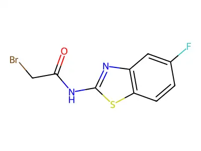 2-bromo-N-(5-fluoro-1,3-benzothiazol-2-yl)acetamide structure