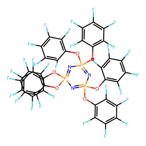 Hexakis(pentafluorophenoxy)cyclotriphosphazene structure