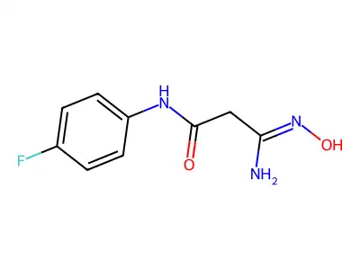3-amino-N-(4-fluorophenyl)-3-hydroxyiminopropanamide structure