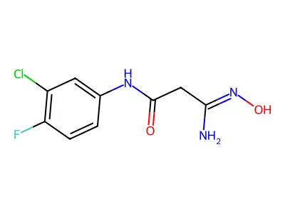 3-Amino-N-(3-chloro-4-fluorophenyl)-3-(hydroxyimino)propanamide structure