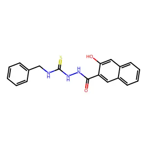 1-Benzyl-3-[(3-hydroxynaphthalene-2-carbonyl)amino]thiourea structure