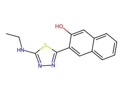 2-Naphthalenol, 3-[5-(ethylamino)-1,3,4-thiadiazol-2-yl]- structure