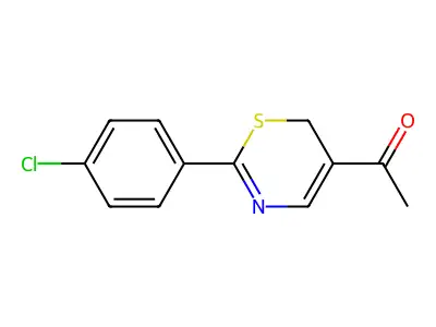 1-[2-(4-chlorophenyl)-6H-1,3-thiazin-5-yl]ethan-1-one structure