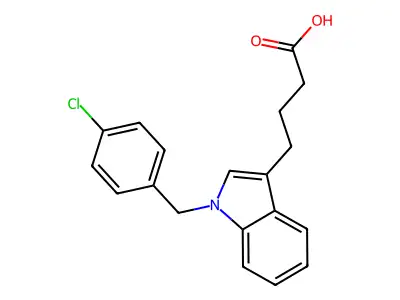 4-[1-(4-chlorobenzyl)-1H-indol-3-yl]butanoic acid structure