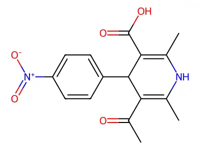 5-acetyl-2,6-dimethyl-4-(4-nitrophenyl)-1,4-dihydropyridine-3-carboxylic Acid structure