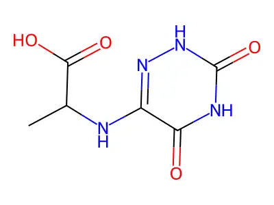 2-((3,5-Dioxo-2,3,4,5-tetrahydro-1,2,4-triazin-6-yl)amino)propanoic acid structure