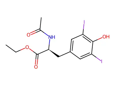 ethyl N-acetyl-3,5-diiodotyrosinate structure