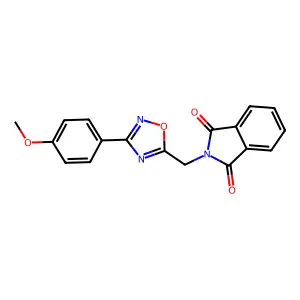 2-{[3-(4-methoxyphenyl)-1,2,4-oxadiazol-5-yl]methyl}-1H-isoindole-1,3(2H)-dione structure