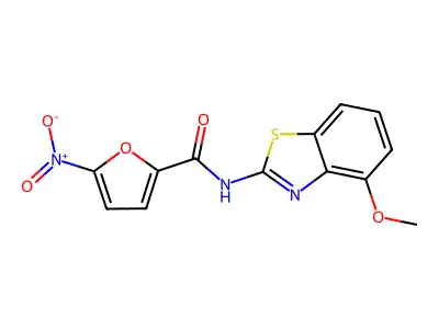 2-Furancarboxamide, N-(4-methoxy-2-benzothiazolyl)-5-nitro- structure