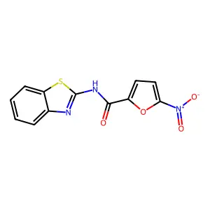N-(1,3-benzothiazol-2-yl)-5-nitrofuran-2-carboxamide structure