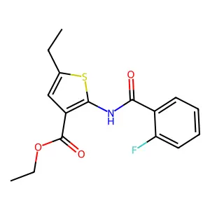Ethyl 5-ethyl-2-[(2-fluorobenzoyl)amino]thiophene-3-carboxylate structure