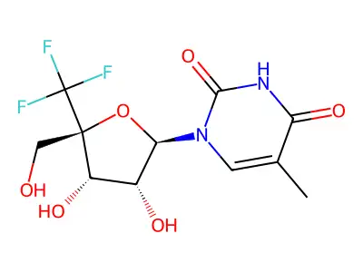 4'-Trifluoromethyl-5-methyluridine structure