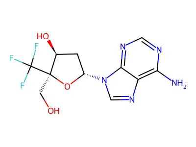 2'-Deoxy-4'-(trifluoromethyl)adenosine structure