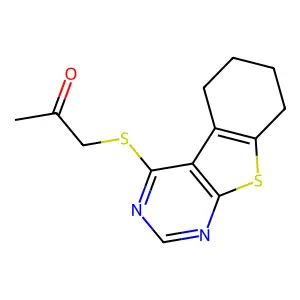 1-(5,6,7,8-Tetrahydro[1]benzothieno[2,3-d]pyrimidin-4-ylsulfanyl)acetone structure