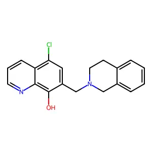5-chloro-7-(3,4-dihydro-1H-isoquinolin-2-ylmethyl)quinolin-8-ol structure