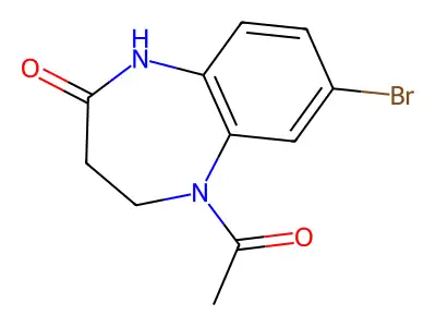 2H-1,5-Benzodiazepin-2-one, 5-acetyl-7-bromo-1,3,4,5-tetrahydro- structure