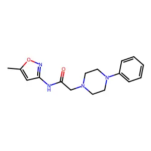 N-(5-methyl-1,2-oxazol-3-yl)-2-(4-phenylpiperazin-1-yl)acetamide structure