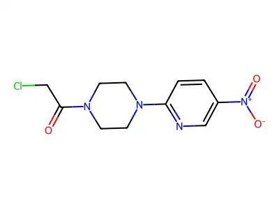 2-Chloro-1-[4-(5-nitro-2-pyridyl)piperazino]ethan-1-one structure
