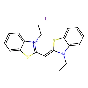 Benzothiazolium, 3-ethyl-2-[(3-ethyl-2(3H)-benzothiazolylidene)methyl]-, iodide structure