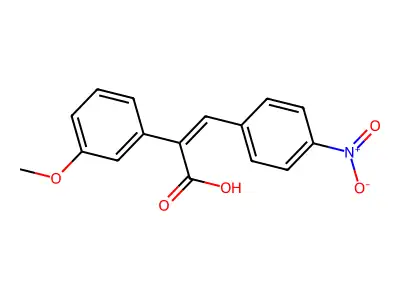 2-(3-Methoxyphenyl)-3-(4-nitrophenyl)prop-2-enoic acid structure