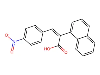 2-Naphthalen-1-yl-3-(4-nitrophenyl)prop-2-enoic acid structure