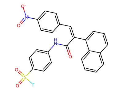 4-[[(Z)-2-naphthalen-1-yl-3-(4-nitrophenyl)prop-2-enoyl]amin structure