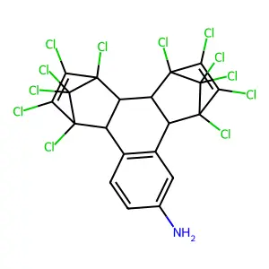 1,2,3,4,5,6,7,8,13,13,14,14-Dodecachloro-1,4,4a,4b,5,8,8a,12b-octahydro-1,4:5,8-dimethanotriphenylen-10-amine structure