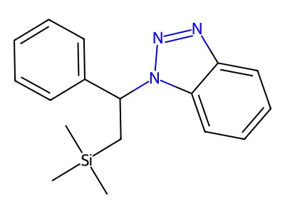 1-[1-Phenyl-2-(trimethylsilyl)ethyl]-1H-1,2,3-benzotriazole structure