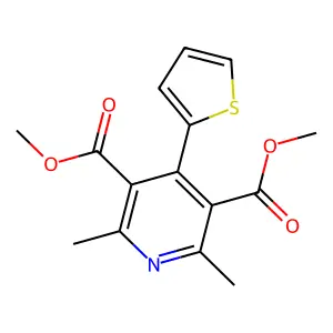 Dimethyl 2,6-dimethyl-4-(2-thienyl)pyridine-3,5-dicarboxylate structure