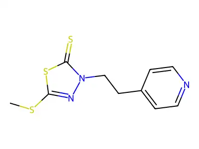 5-Methylsulfanyl-3-(2-pyridin-4-ylethyl)-1,3,4-thiadiazole-2-thione structure