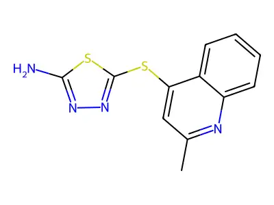 5-[(2-Methyl-4-quinolyl)thio]-1,3,4-thiadiazol-2-amine structure