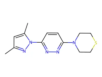 4-[6-(3,5-dimethyl-1H-pyrazol-1-yl)pyridazin-3-yl]thiomorpholine structure