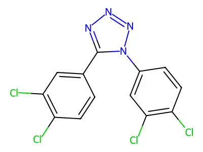 1,5-bis(3,4-dichlorophenyl)-1H-1,2,3,4-tetraazole structure