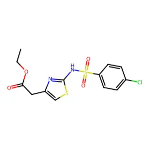 [2-(4-Chloro-benzenesulfonylamino)-thiazol-4-yl]-acetic acid ethyl ester structure