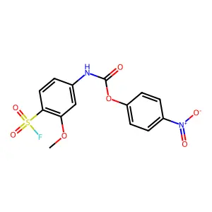 (4-nitrophenyl) N-(4-fluorosulfonyl-3-methoxyphenyl)carbamate structure