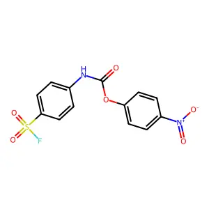 (4-nitrophenyl) N-(4-fluorosulfonylphenyl)carbamate structure
