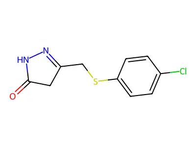 5-(((4-Chlorophenyl)thio)methyl)-2,4-dihydro-3H-pyrazol-3-one structure