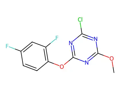 2-Chloro-4-(2,4-difluorophenoxy)-6-methoxy-1,3,5-triazine structure