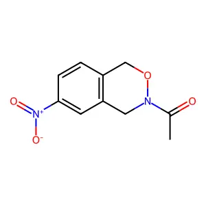 1H-2,3-Benzoxazine, 3,4-dihydro-3-acetyl-6-nitro- structure