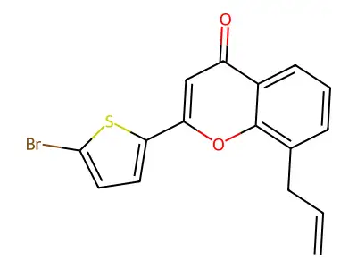 8-allyl-2-(5-bromothien-2-yl)-4H-chromen-4-one structure