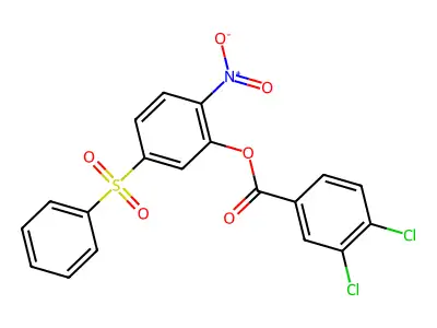 2-Nitro-5-(phenylsulfonyl)phenyl 3,4-dichlorobenzoate structure