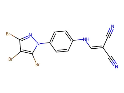 2-(((4-(3,4,5-Tribromo-1H-pyrazol-1-yl)phenyl)amino)methylene)malononitrile structure