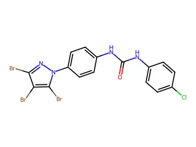 1-(4-Chlorophenyl)-3-[4-(3,4,5-tribromopyrazol-1-yl)phenyl]urea structure