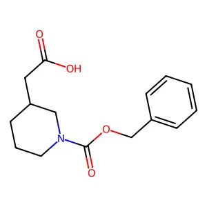 2-[(3S)-1-phenylmethoxycarbonylpiperidin-3-yl]acetic acid structure