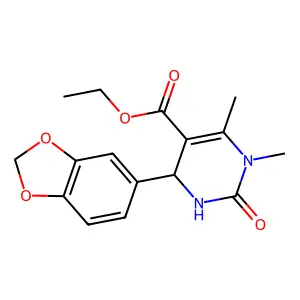 Ethyl (4S)-4-(2H-1,3-benzodioxol-5-yl)-2-hydroxy-1,6-dimethyl-1,4-dihydropyrimidine-5-carboxylate structure